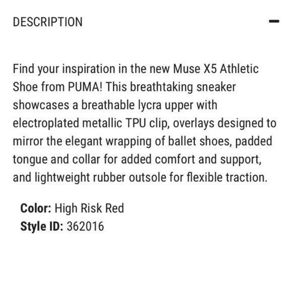 PUMA Muse X5 Metal Athletic Shoe - High Risk Red - Picture 3 of 8